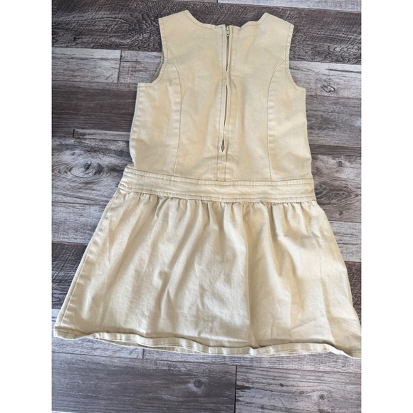 The Childrens Place Girls Tan Sleeveless Jumper Dress Uniform School Bow Size 5T - Picture 2 of 4